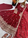 Nsr 895 Pure Fendy Silk With Embroidery Sequence Work Gown With Pant Dupatta